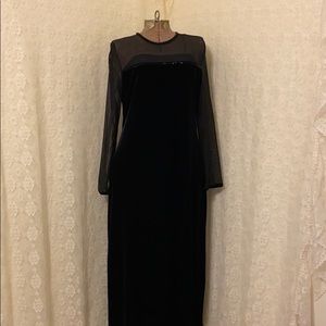 Floor length black dress